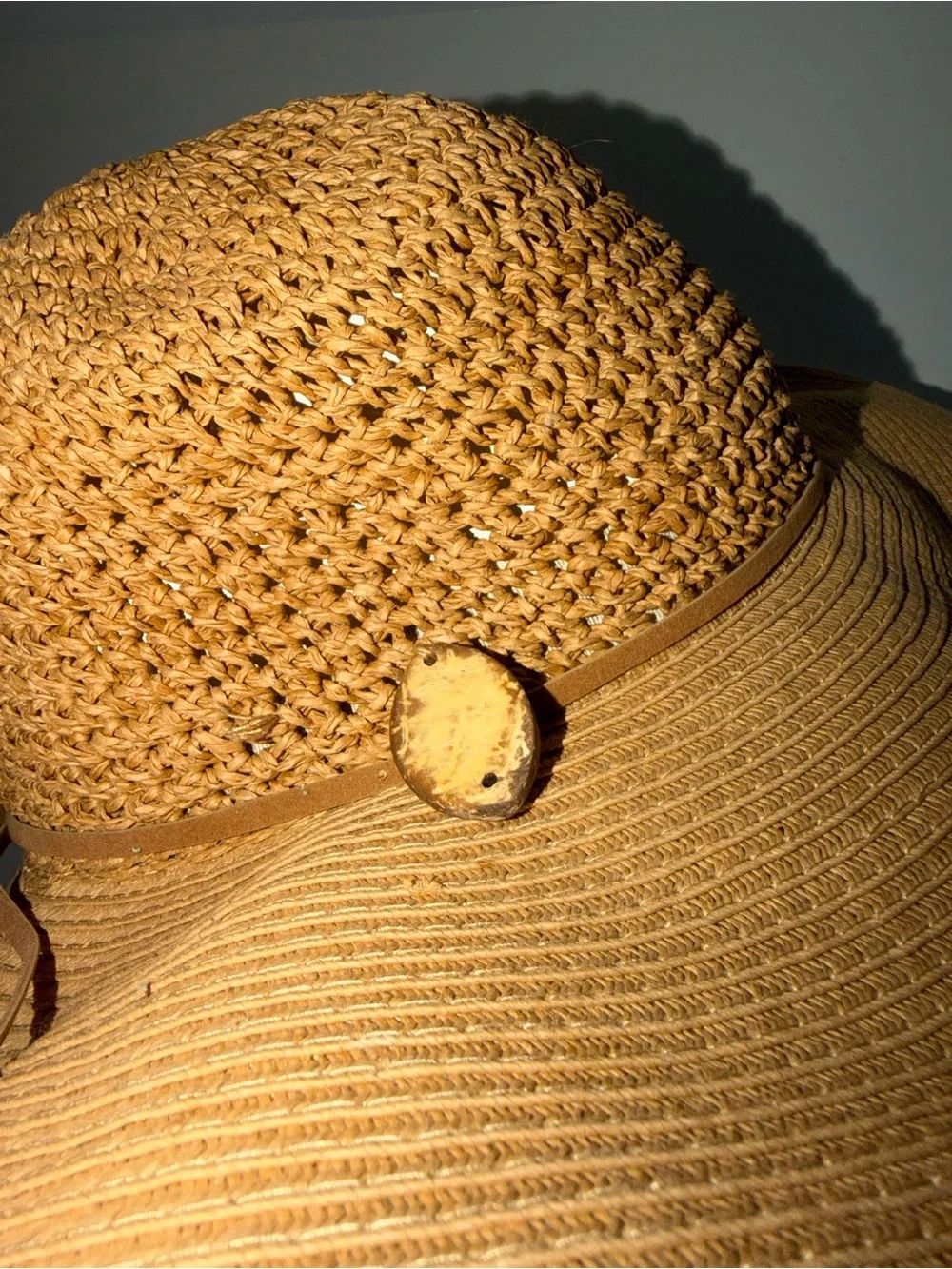 Source Unknown Wide-Brim Straw Sun Hat in Tan